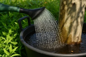 Fruitboom water geven bij zeer droge dagen